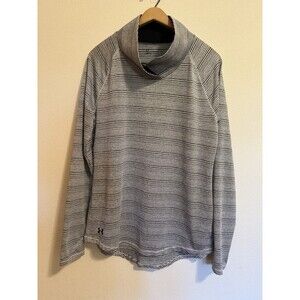 Under Armour Zinger Athletic Womens Black White Striped Pullover Size L euc
